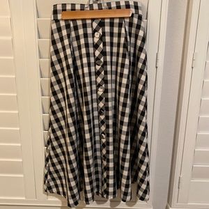 Plaid midi skirt